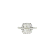 Natural Diamond Quad Set Engagement Ring in 14K White Gold Sz 6.5