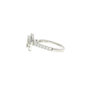 Natural Diamond Quad Set Engagement Ring in 14K White Gold Sz 6.5