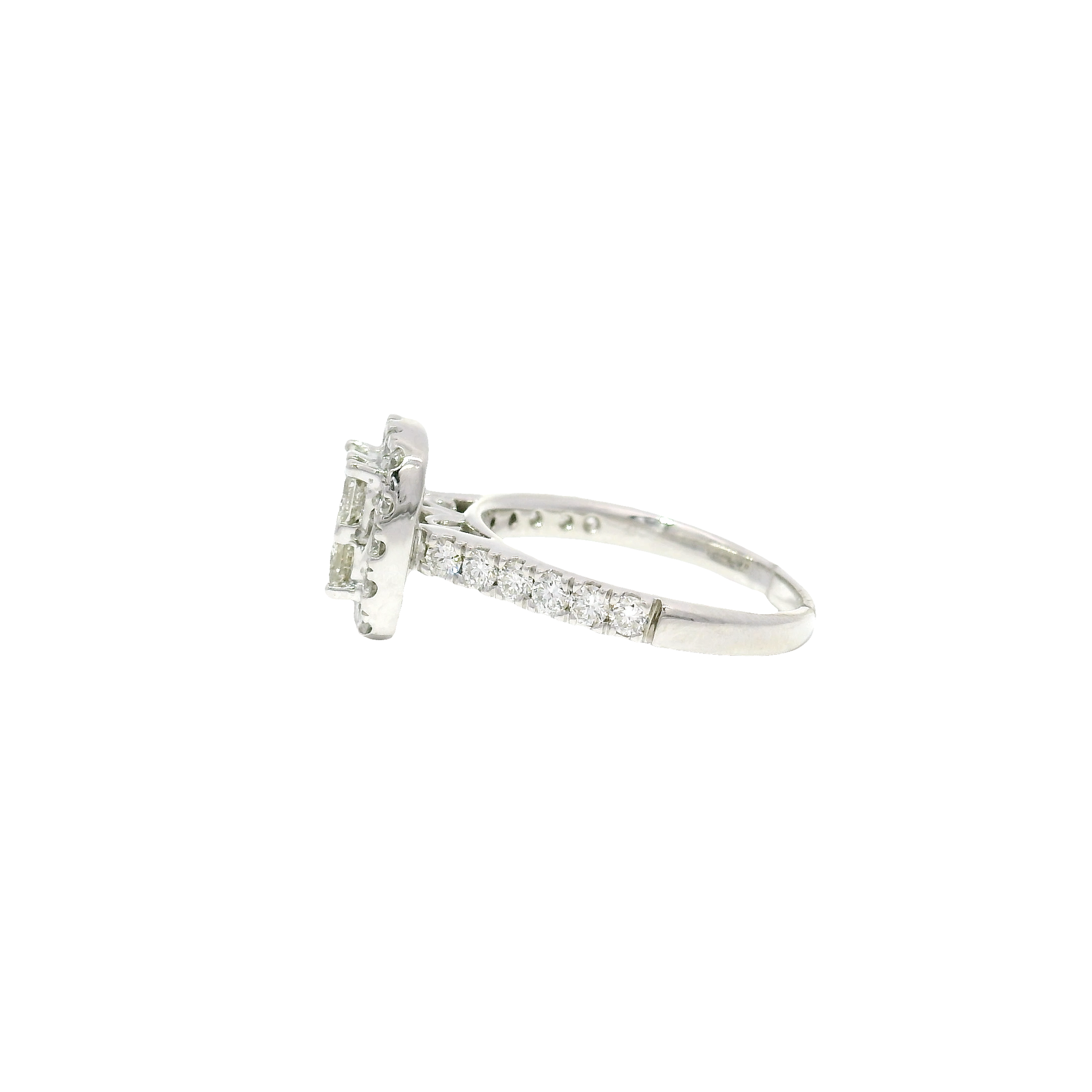 Natural Diamond Quad Set Engagement Ring in 14K White Gold