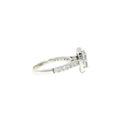 Natural Diamond Quad Set Engagement Ring in 14K White Gold Sz 6.5