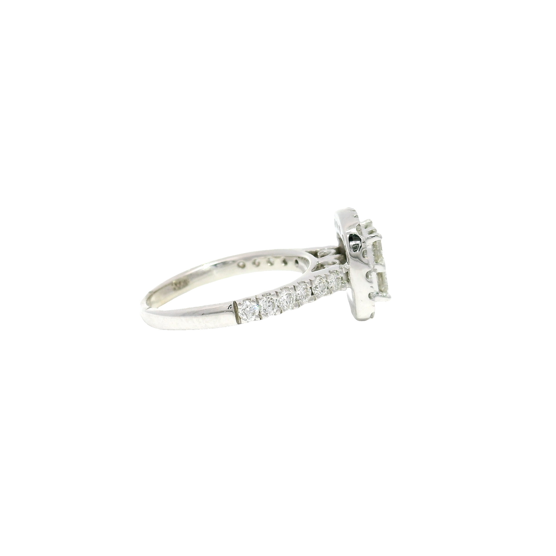 Natural Diamond Quad Set Engagement Ring in 14K White Gold