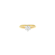 Approx .50ct Natural Diamond Round in 18K Yellow Gold Sz 5.5