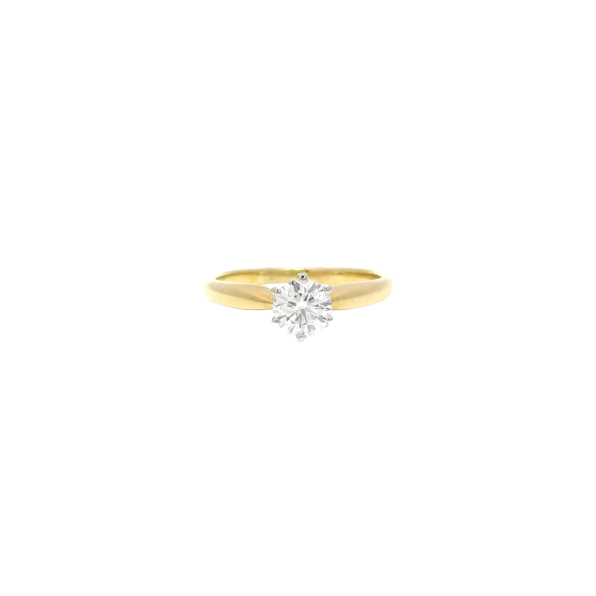 Approx .50ct Natural Diamond Round in 18K Yellow Gold