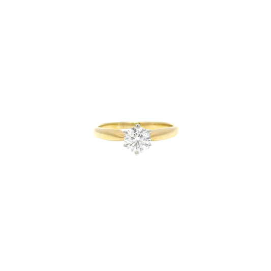 Approx .50ct Natural Diamond Round in 18K Yellow Gold