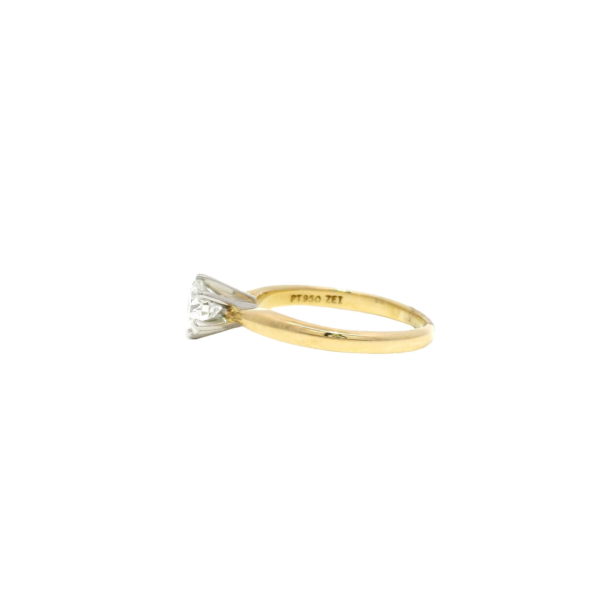 Approx .50ct Natural Diamond Round in 18K Yellow Gold