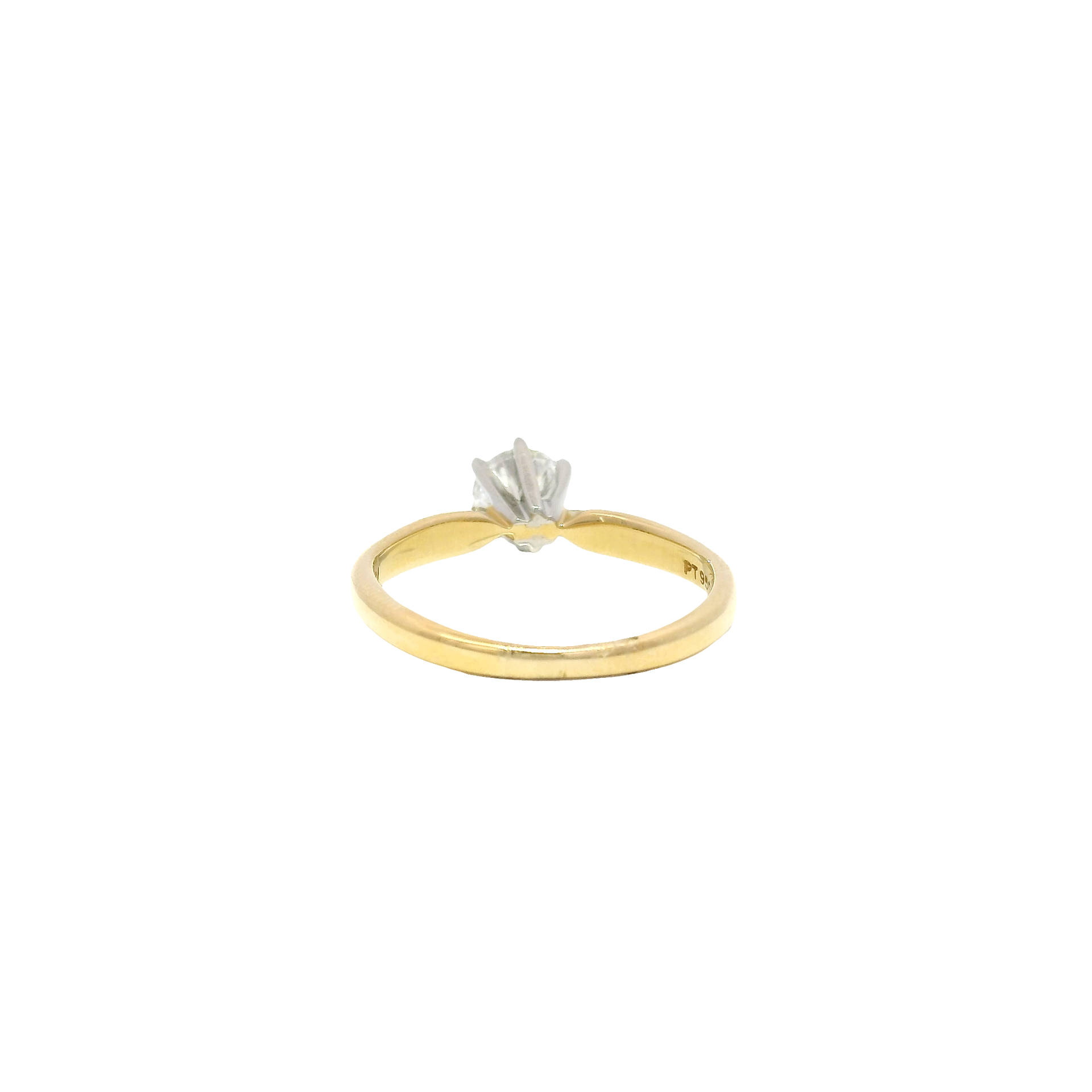 Approx .50ct Natural Diamond Round in 18K Yellow Gold