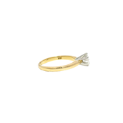 Approx .50ct Natural Diamond Round in 18K Yellow Gold Sz 5.5