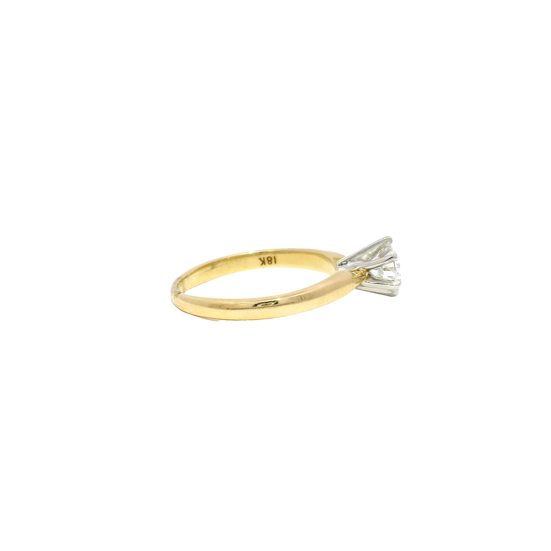 Approx .50ct Natural Diamond Round in 18K Yellow Gold