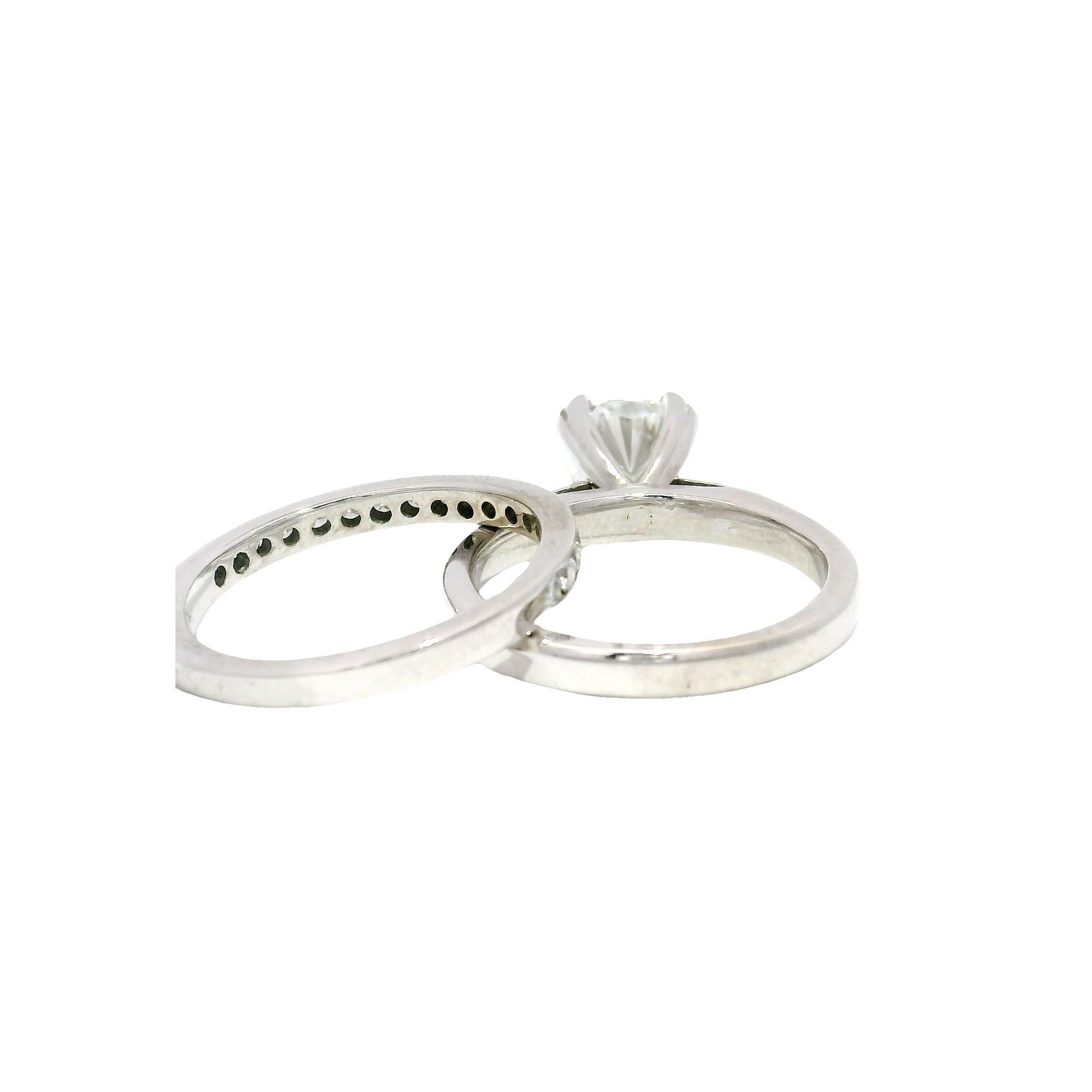 Two Piece Set 14K White Gold 1.2ct. Center