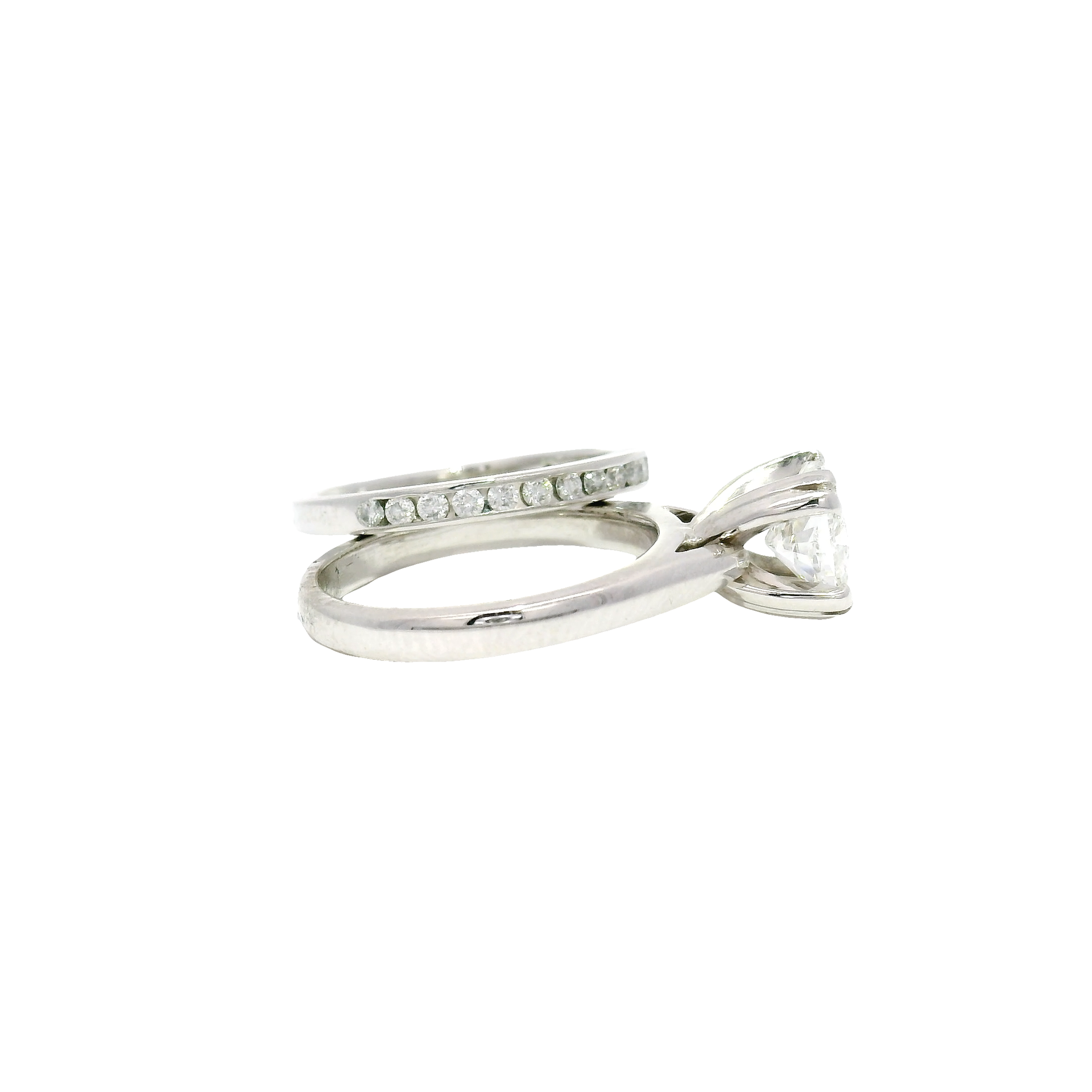 Two Piece Set 14K White Gold 1.2ct. Center
