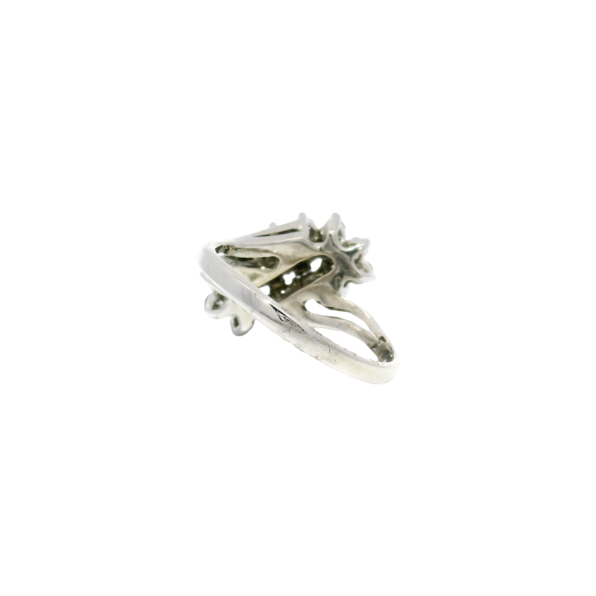 Natural Diamond Waterfall Ring in 14K White Gold