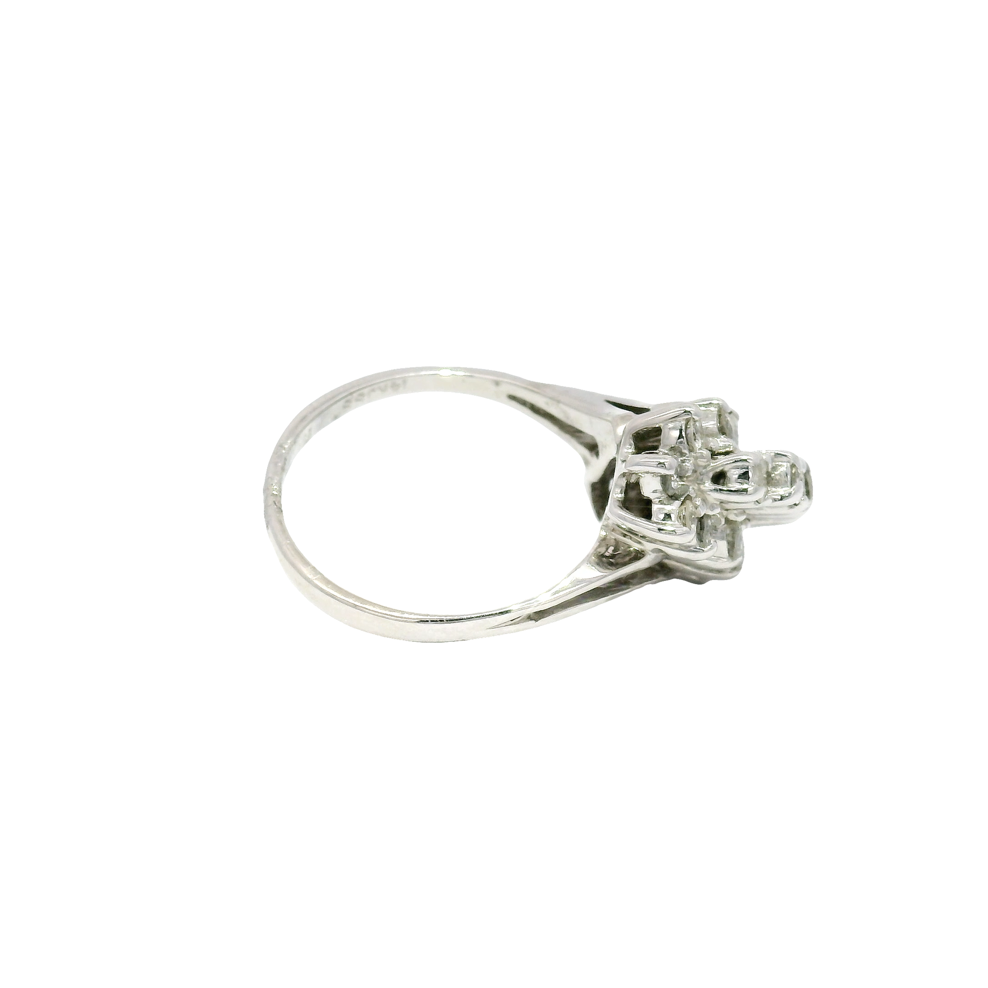 Natural Diamond Waterfall Ring in 14K White Gold