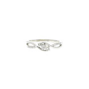 Three Stone Fashion Ring in 14K White Gold Sz 8.5