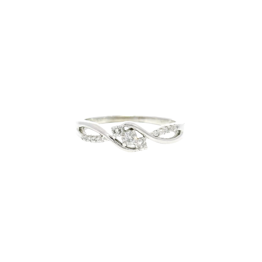 Three Stone Fashion Ring in 14K White Gold