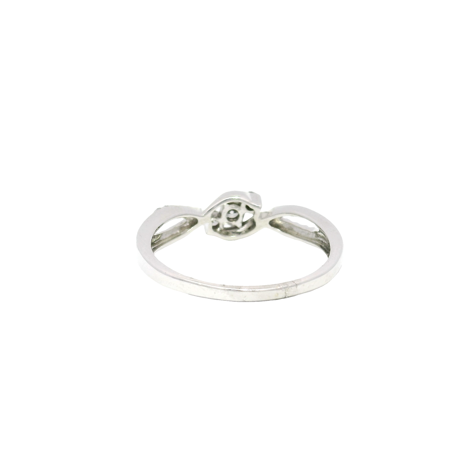Three Stone Fashion Ring in 14K White Gold