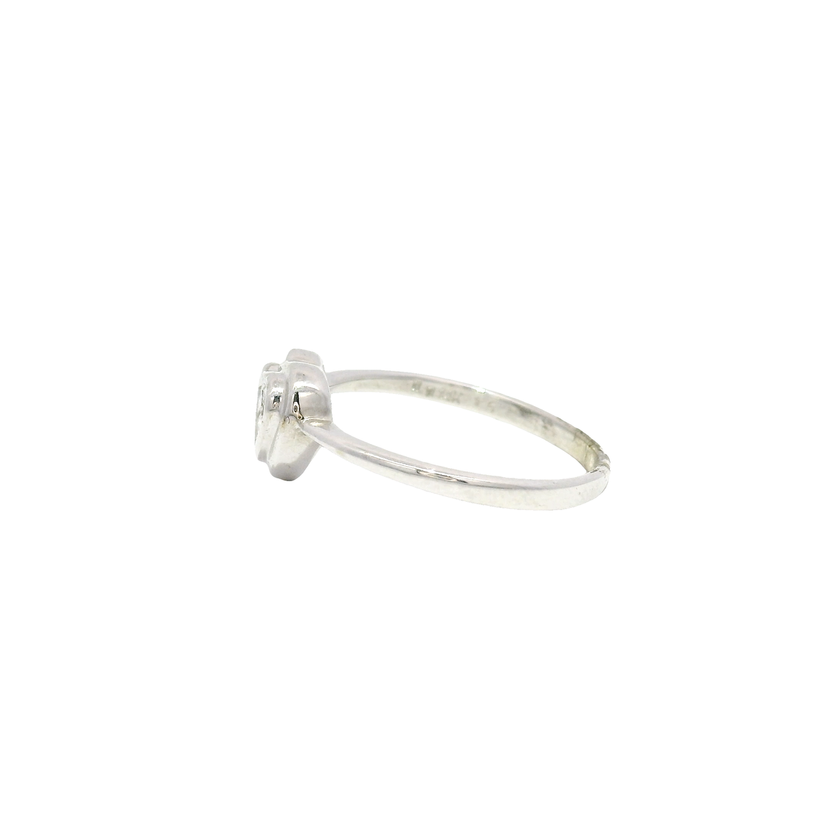 Heart Shape Diamond Cluster Ring in 14K White Gold Sz 7