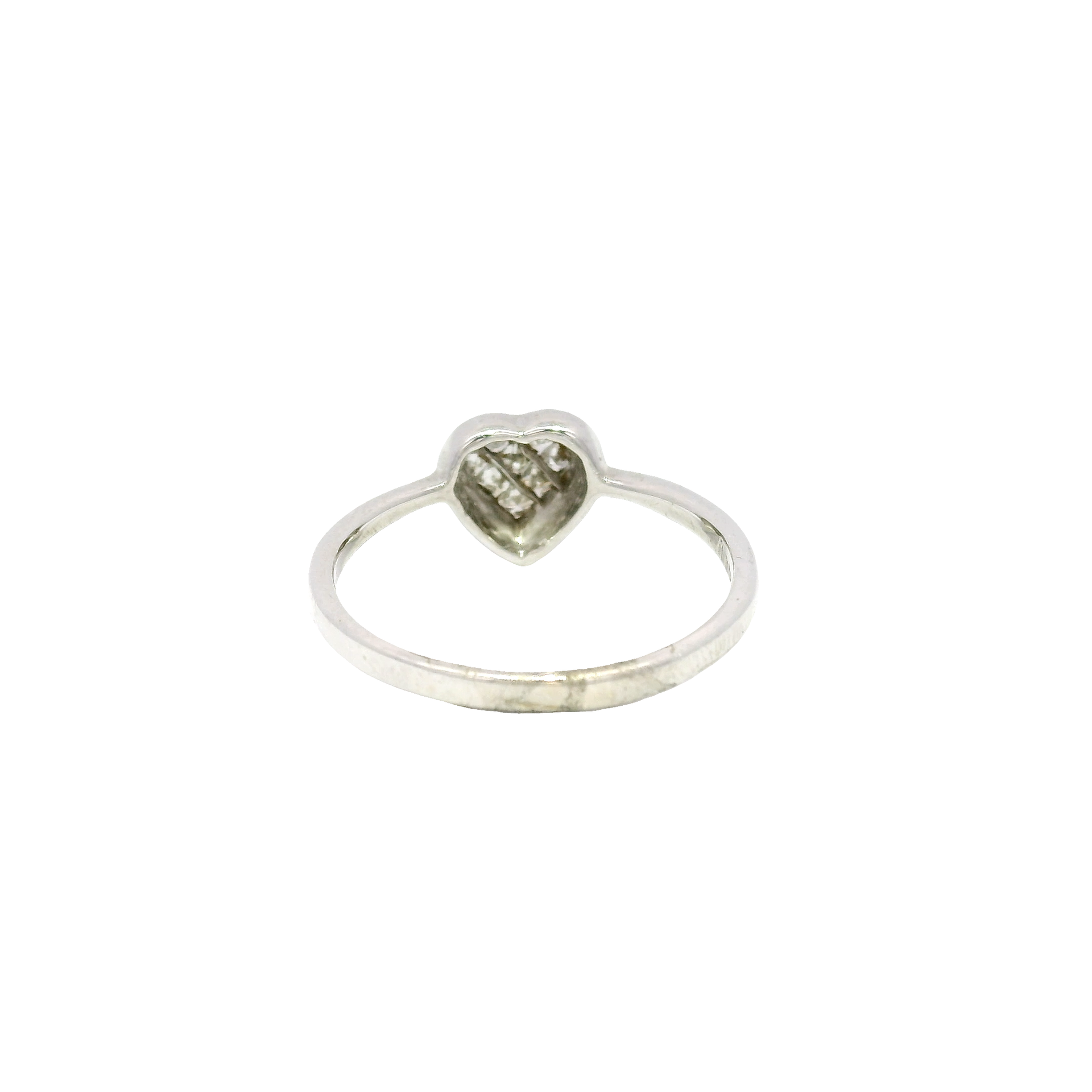 Heart Shape Diamond Cluster Ring in 14K White Gold