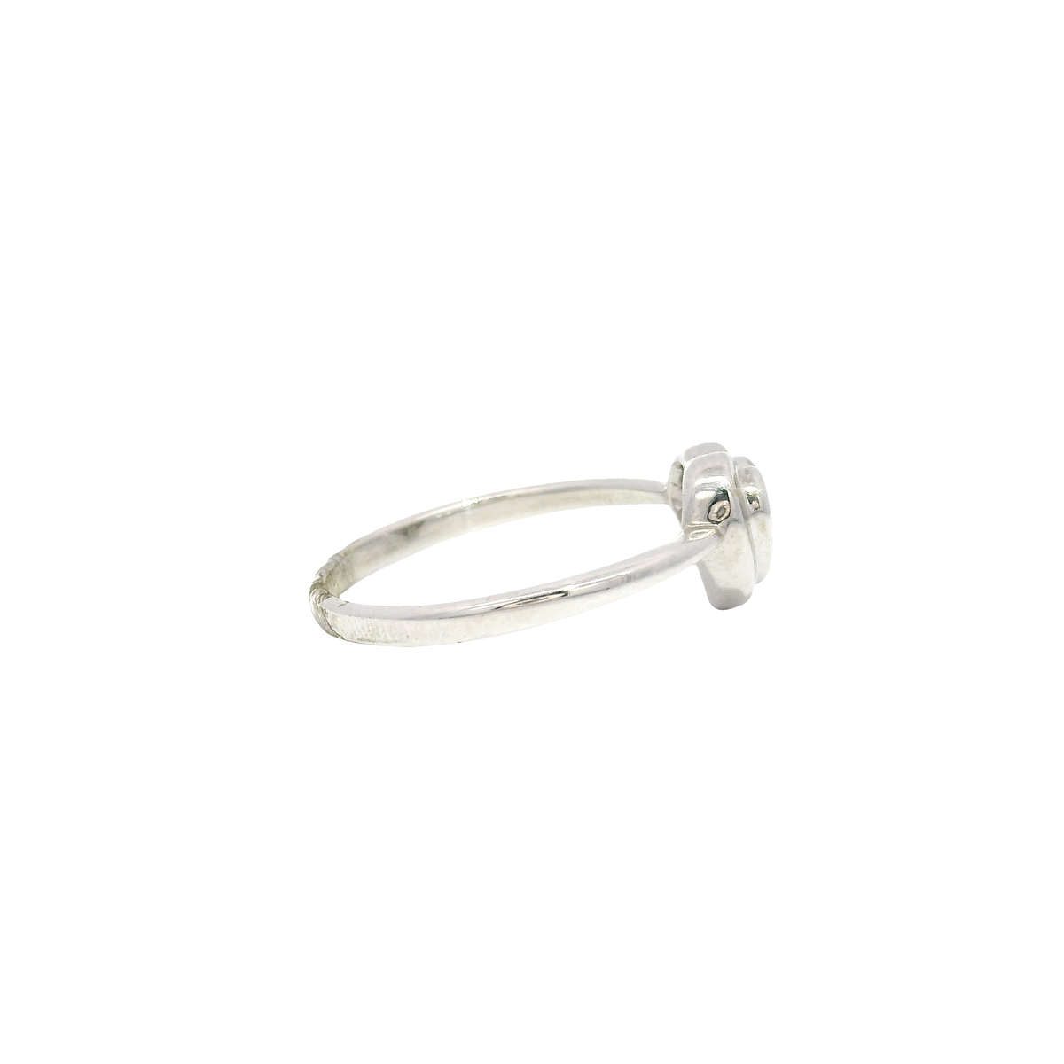 Heart Shape Diamond Cluster Ring in 14K White Gold Sz 7