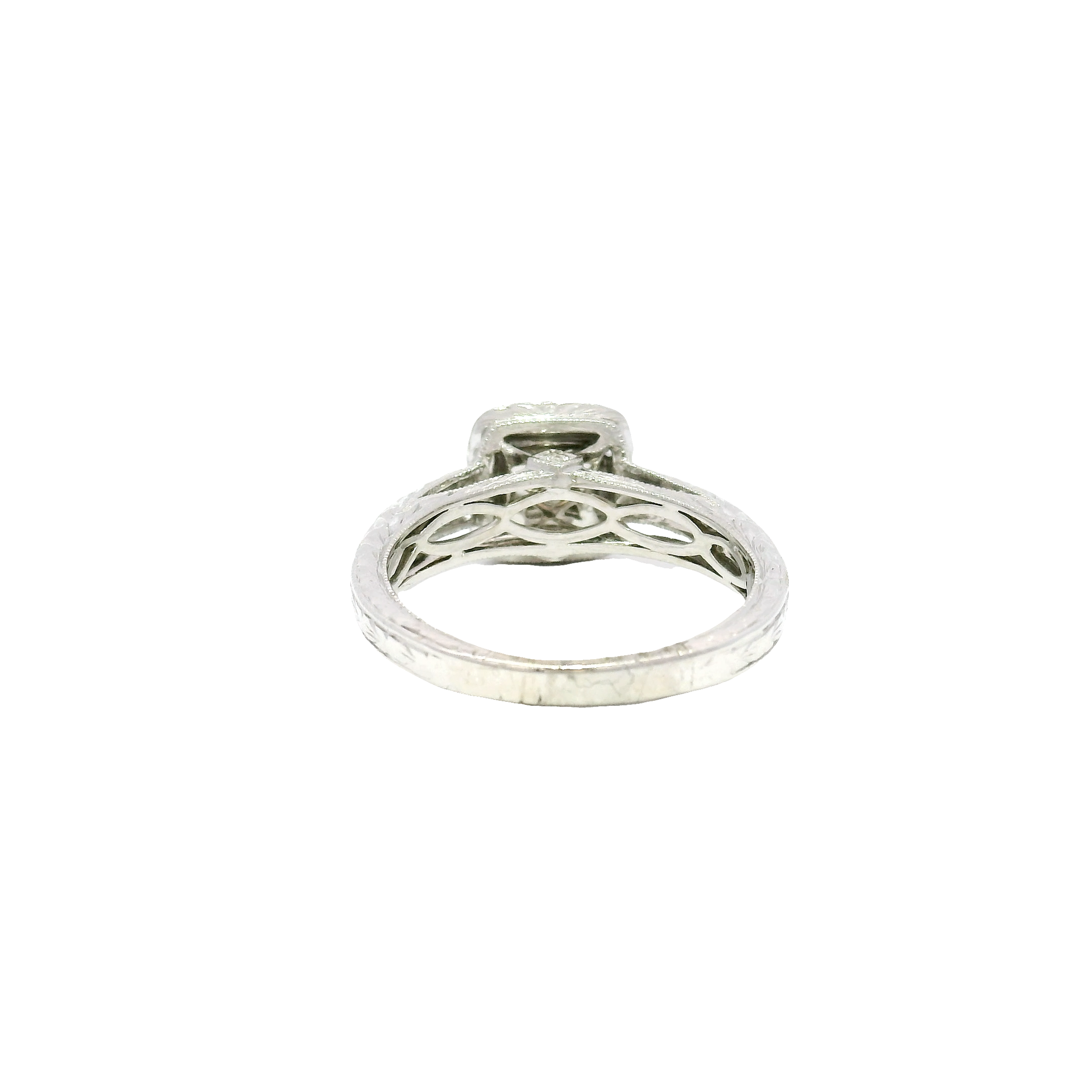 Natural Princess Cut Diamond Ring in 14K White Gold