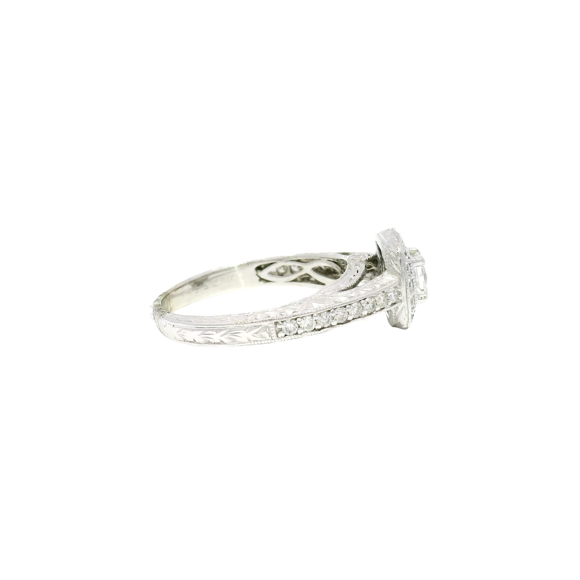 Natural Princess Cut Diamond Ring in 14K White Gold