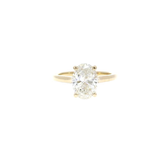 2.02ct. F VS1 Lab Grown Oval in 14K Yellow Gold Cathedral