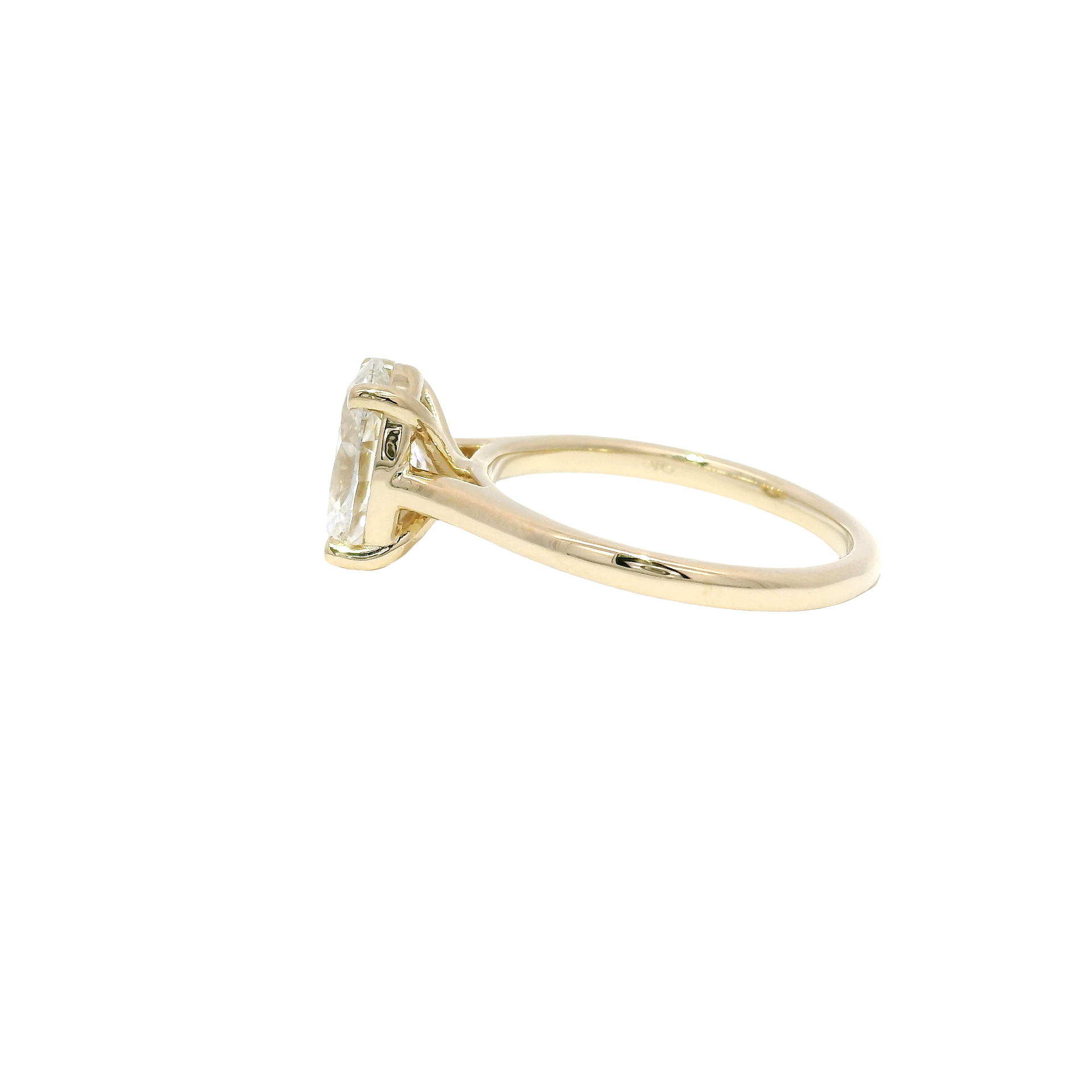 2.07ct. F VS1 Lab Grown Oval in 14K Yellow Gold Cathedral