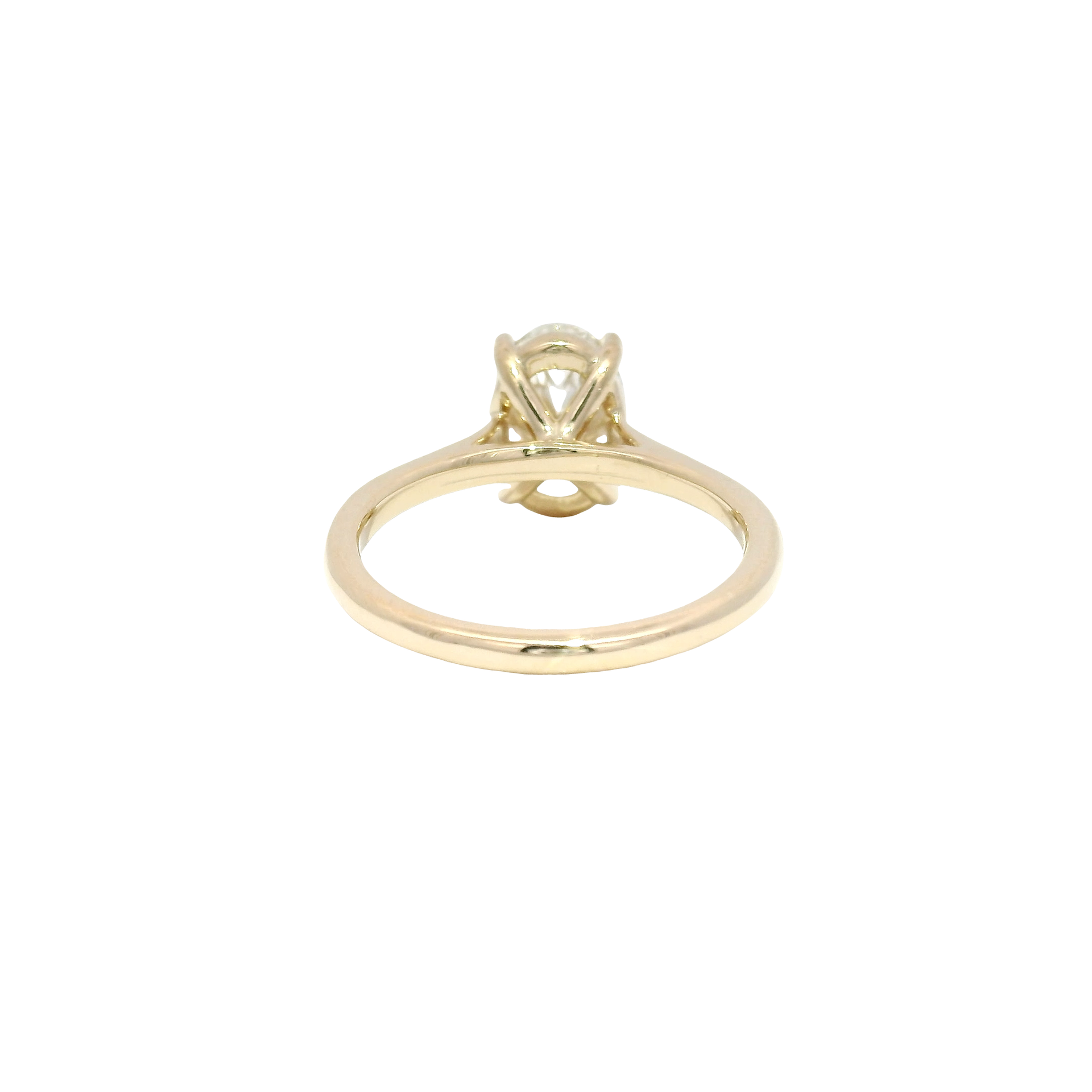 2.07ct. F VS1 Lab Grown Oval in 14K Yellow Gold Cathedral