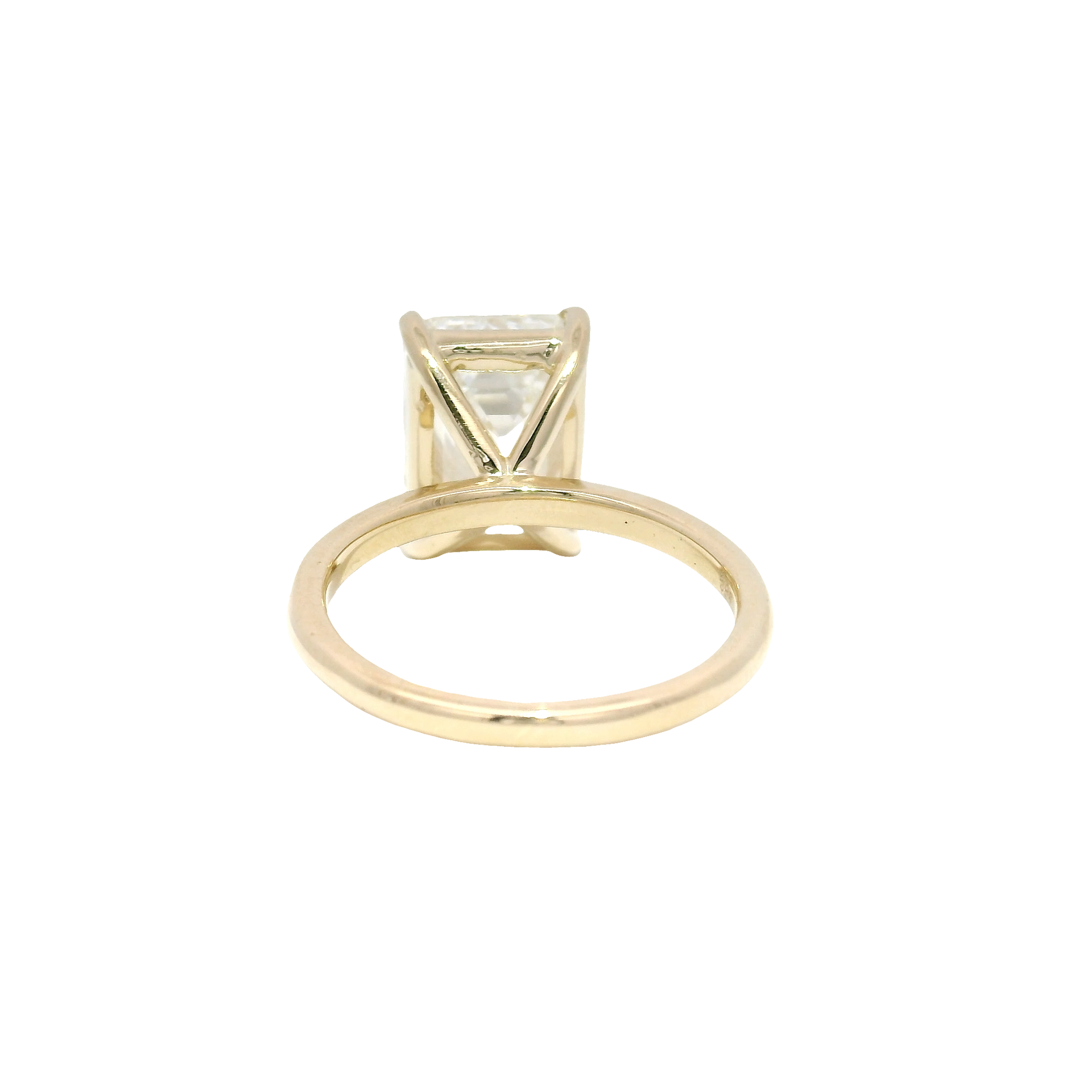 6.1ct. E VS1 Lab Grown Emerald Cut Diamond Engagement Ring in 14K Yellow Gold