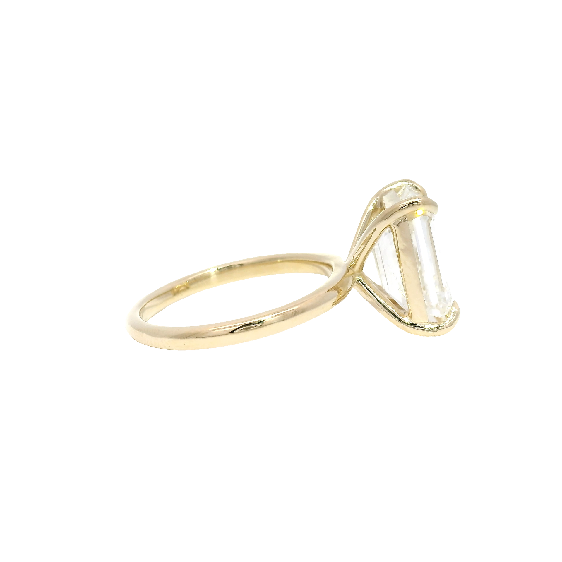 6.1ct. E VS1 Lab Grown Emerald Cut Diamond Engagement Ring in 14K Yellow Gold