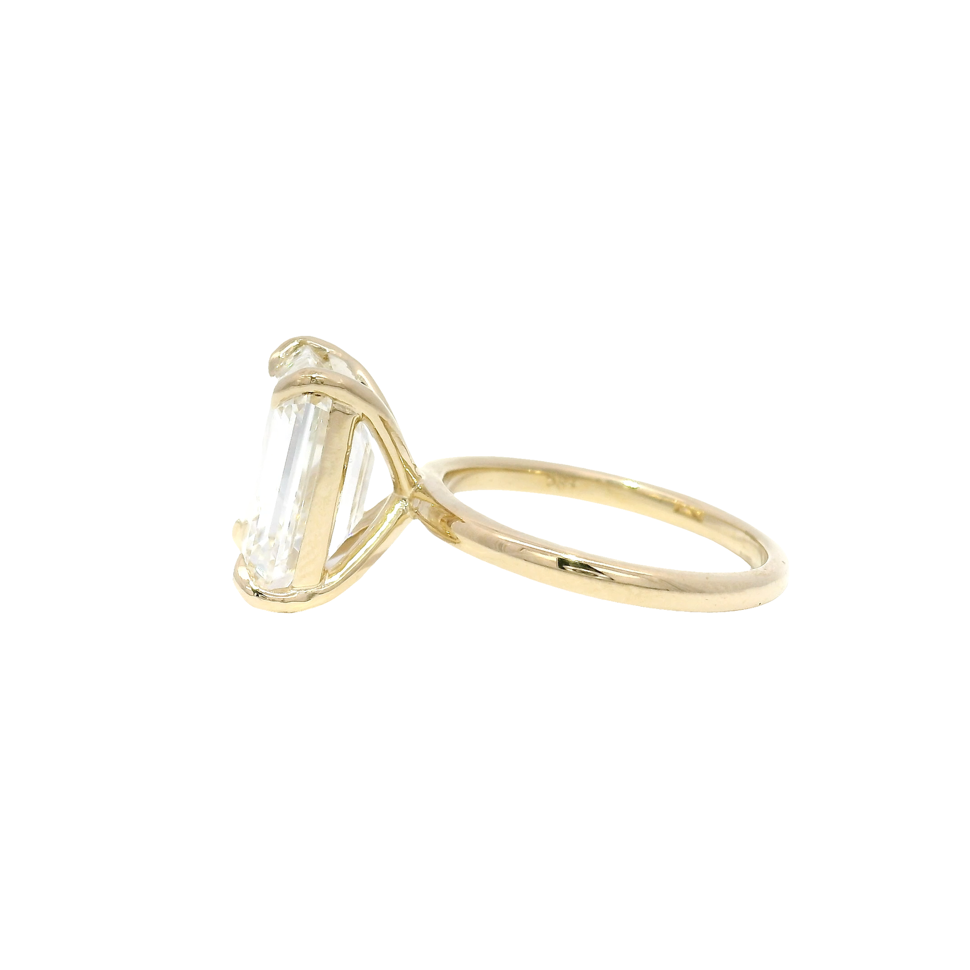 6.1ct. E VS1 Lab Grown Emerald Cut Diamond Engagement Ring in 14K Yellow Gold