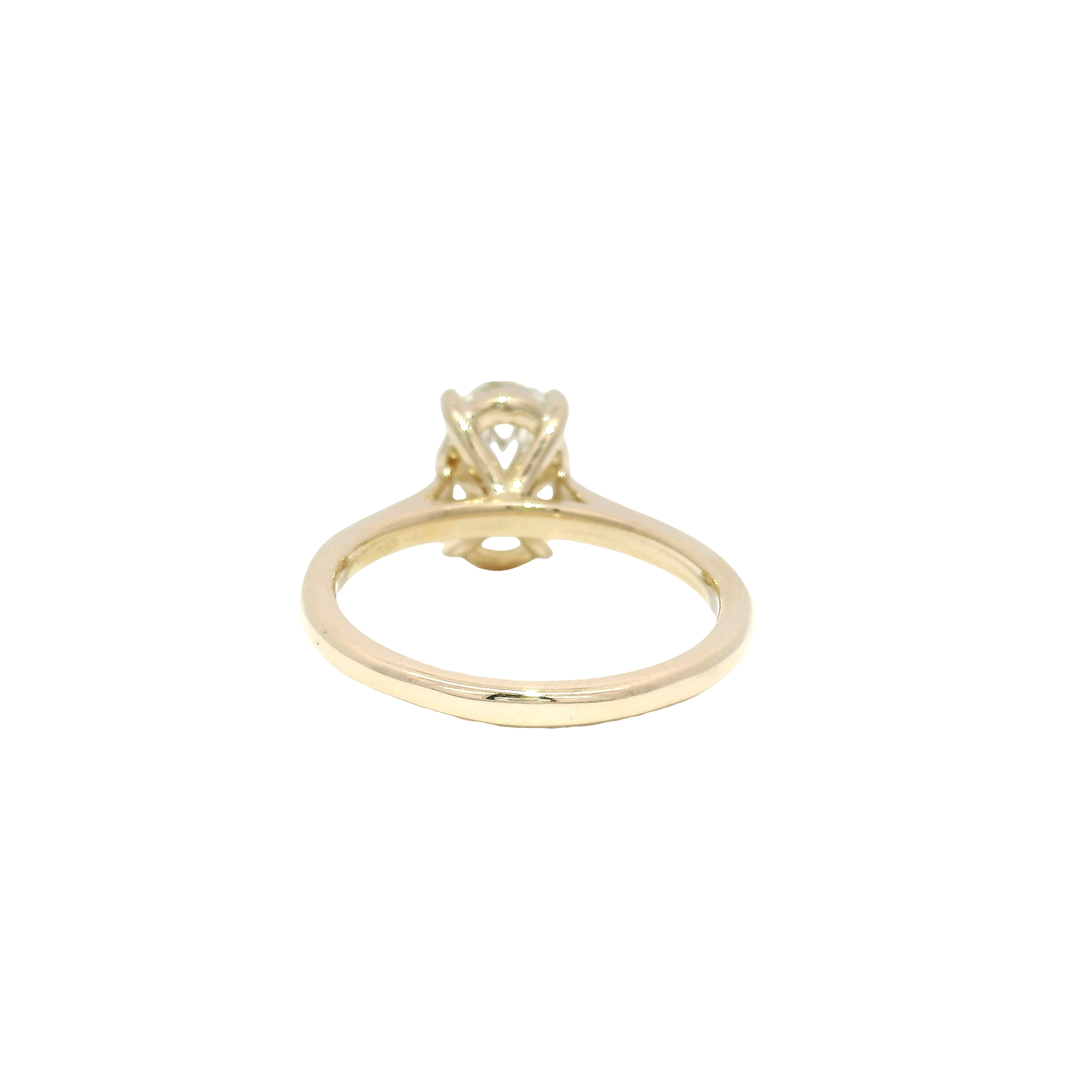 2.02ct. F VS1 Lab Grown Oval in 14K Yellow Gold Cathedral