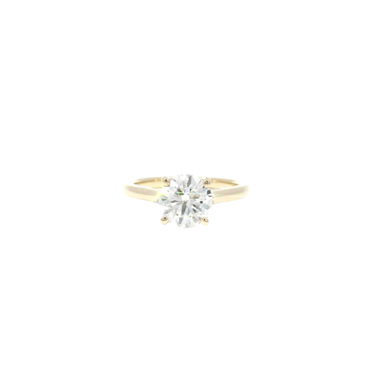 1.77ct. E VS1 Lab Grown Round in 14K Yellow Gold Cathedral