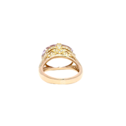 Oval Cut East to West Set Amethyst Ornate Style Estate Ring Set in 18K Rose Gold Sz 7