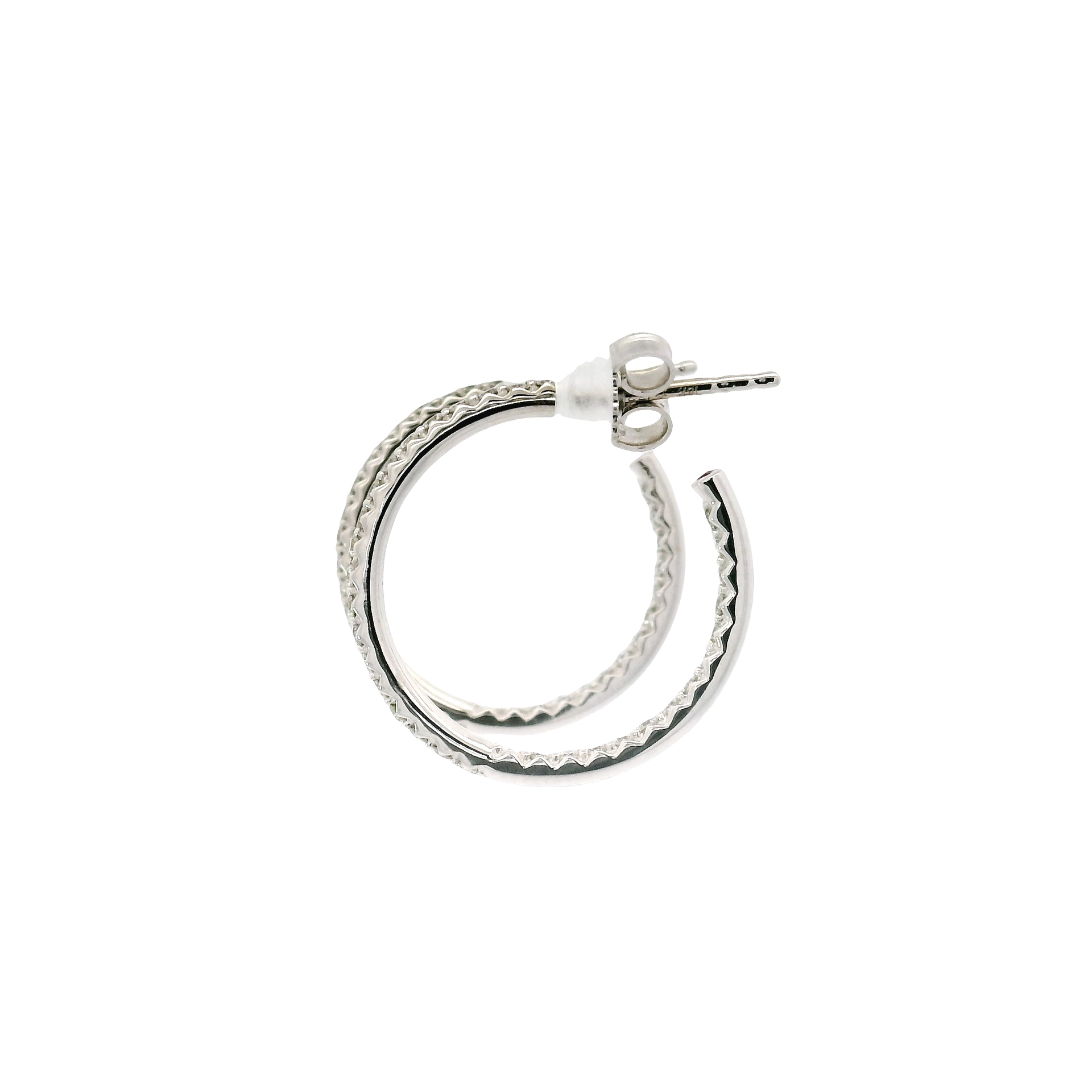 Roberto Coin "The Perfect Diamond Hoop" Size Small Featuring Natural VS+ Diamonds in 18K White Gold