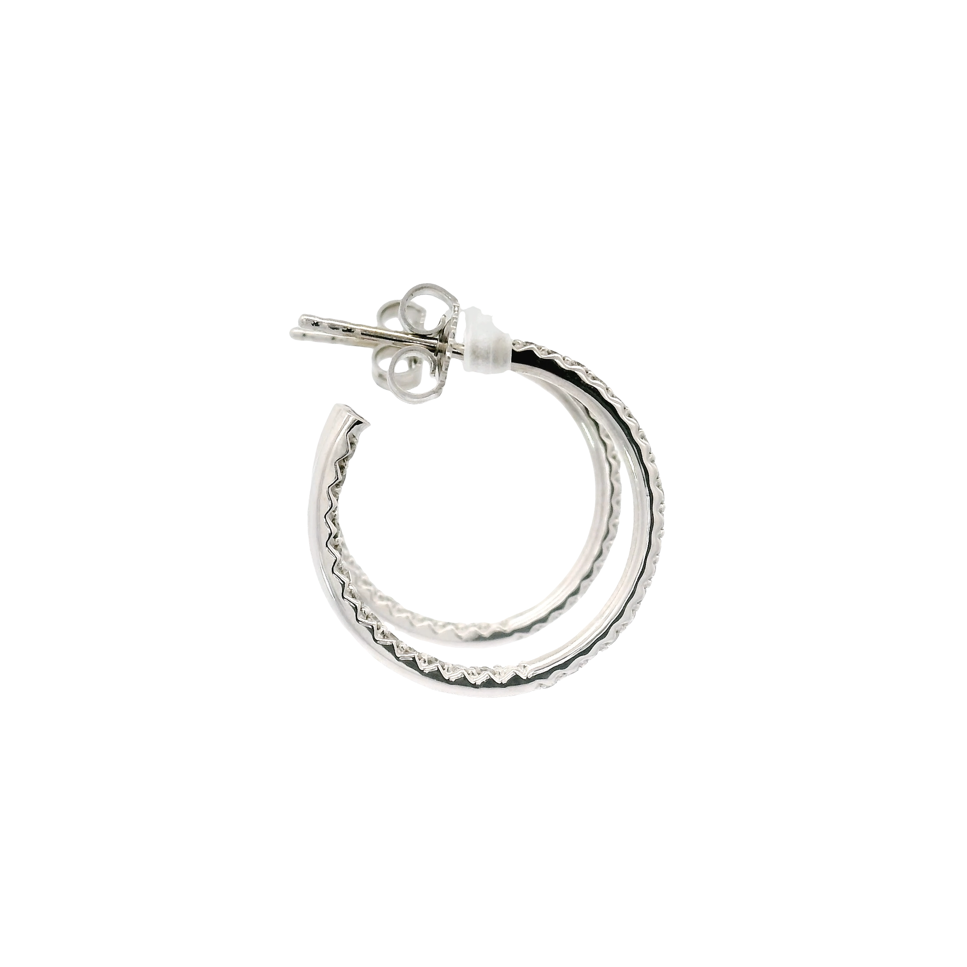 Roberto Coin "The Perfect Diamond Hoop" Size Small Featuring Natural VS+ Diamonds in 18K White Gold