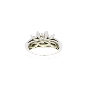 3.15cttw Natural Emerald Cut Diamond Trinity Style Engagement Ring in 14K White Gold Sz 5