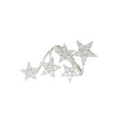 Natural Diamond Multi Star Design Fashion Ring in 18K White Gold Sz 8