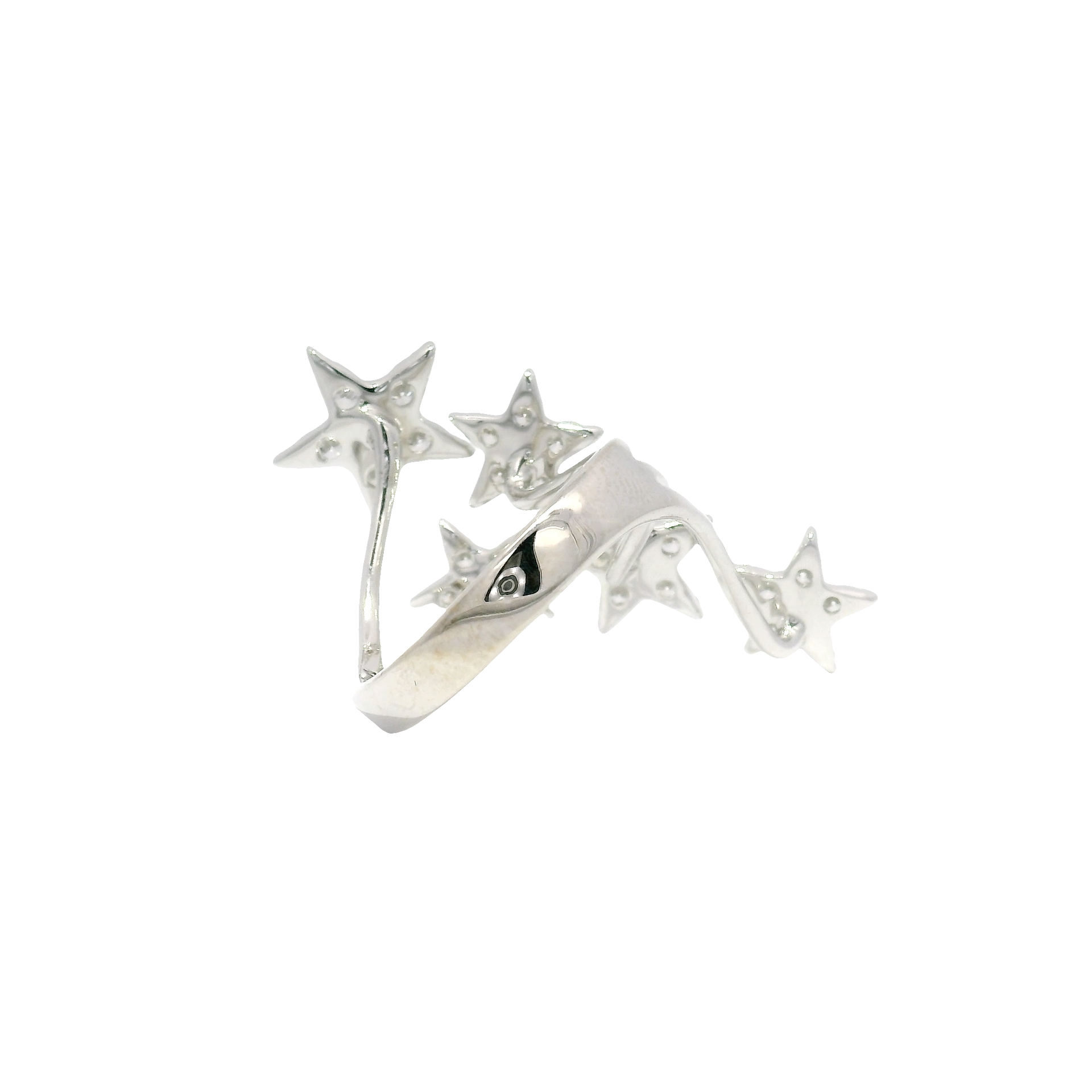 Natural Diamond Multi Star Design Fashion Ring in 18K White Gold