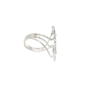 Natural Diamond Multi Star Design Fashion Ring in 18K White Gold Sz 8