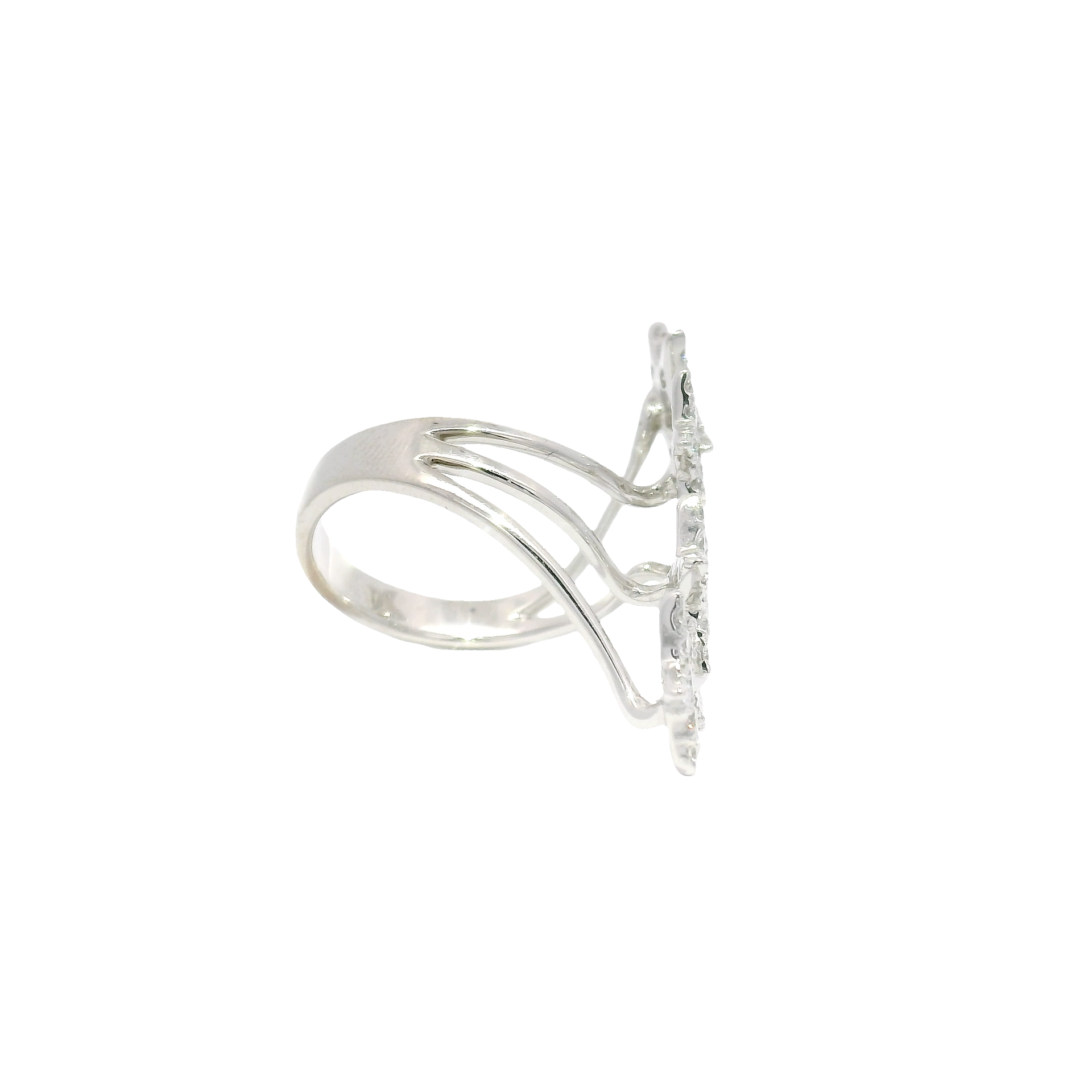 Natural Diamond Multi Star Design Fashion Ring in 18K White Gold