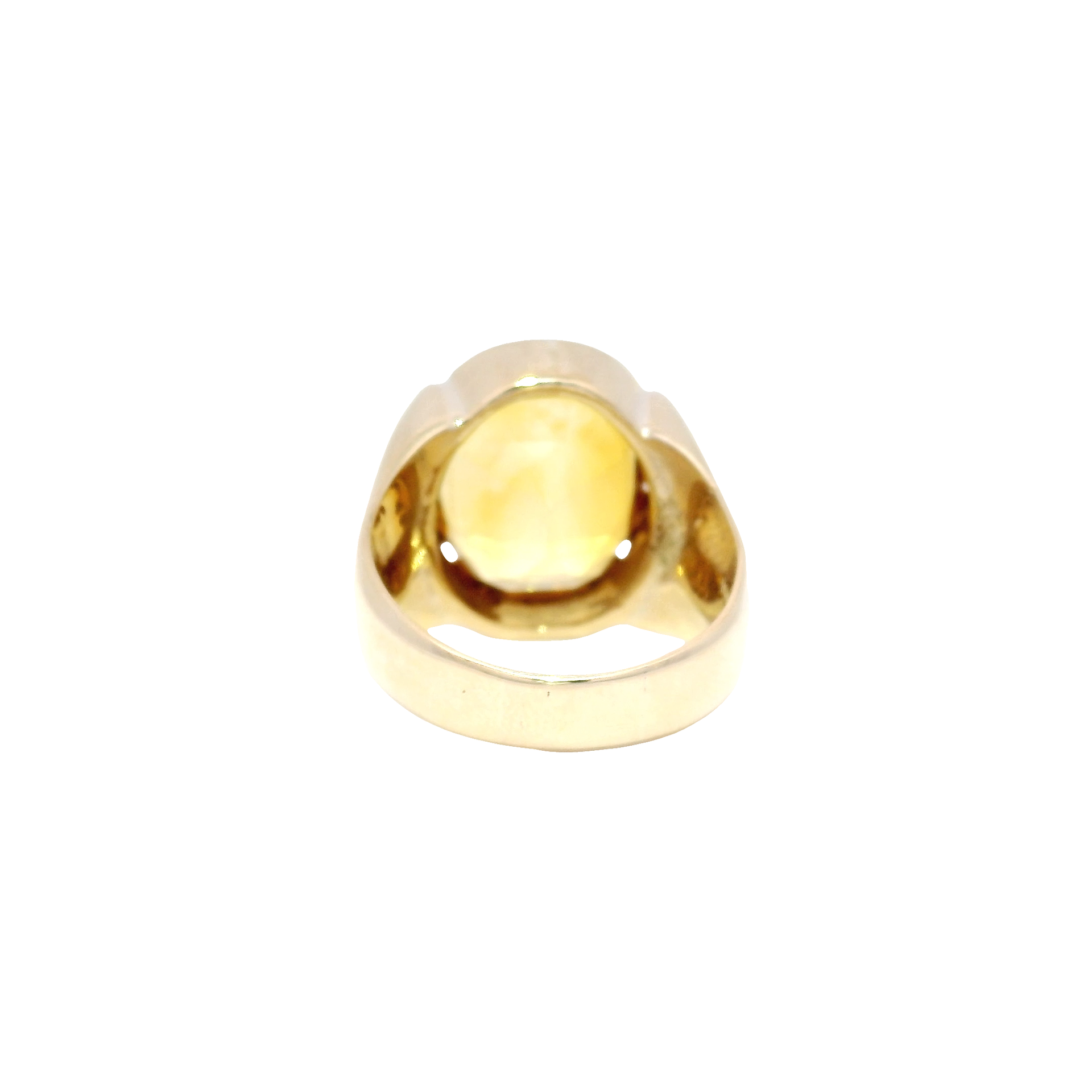 Oval Cut Citrine Statement Ring in 14K Yellow Gold
