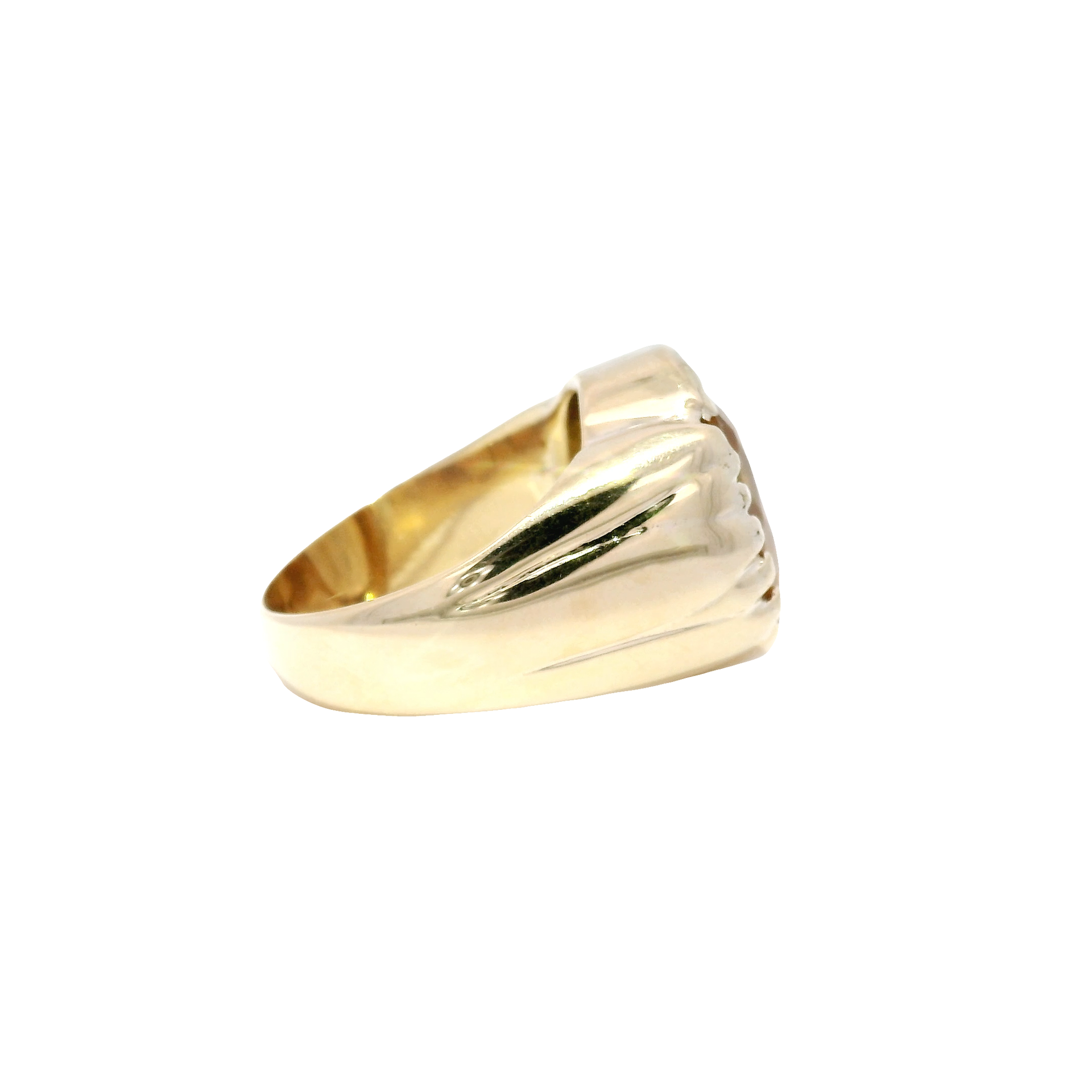 Oval Cut Citrine Statement Ring in 14K Yellow Gold