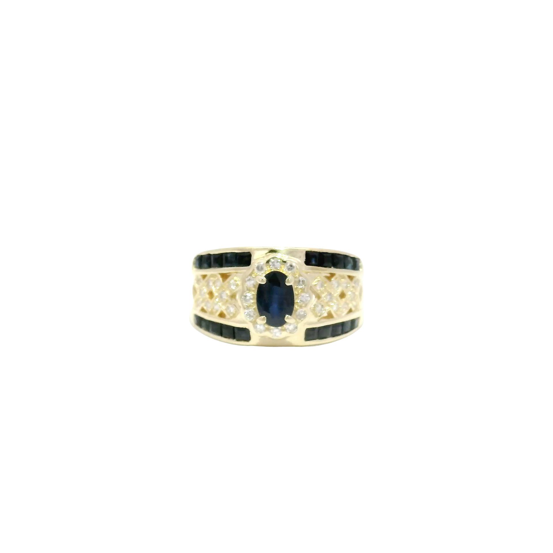 Blue Sapphire Estate Ring in 14K Yellow Gold