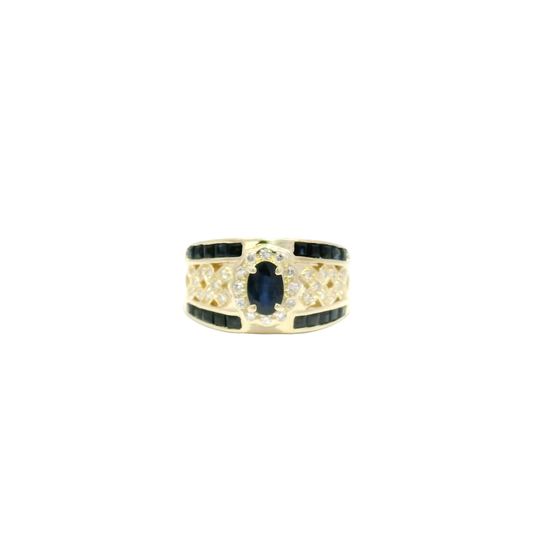 Blue Sapphire Estate Ring in 14K Yellow Gold