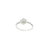 Natural Diamond Flower Style Ring in 14K White Gold Sz 7