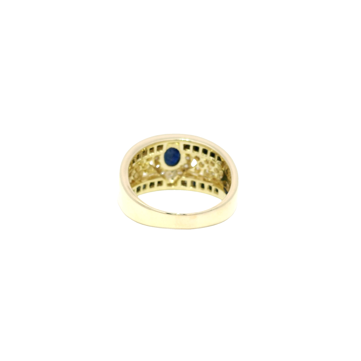 Blue Sapphire Estate Ring in 14K Yellow Gold Sz 7