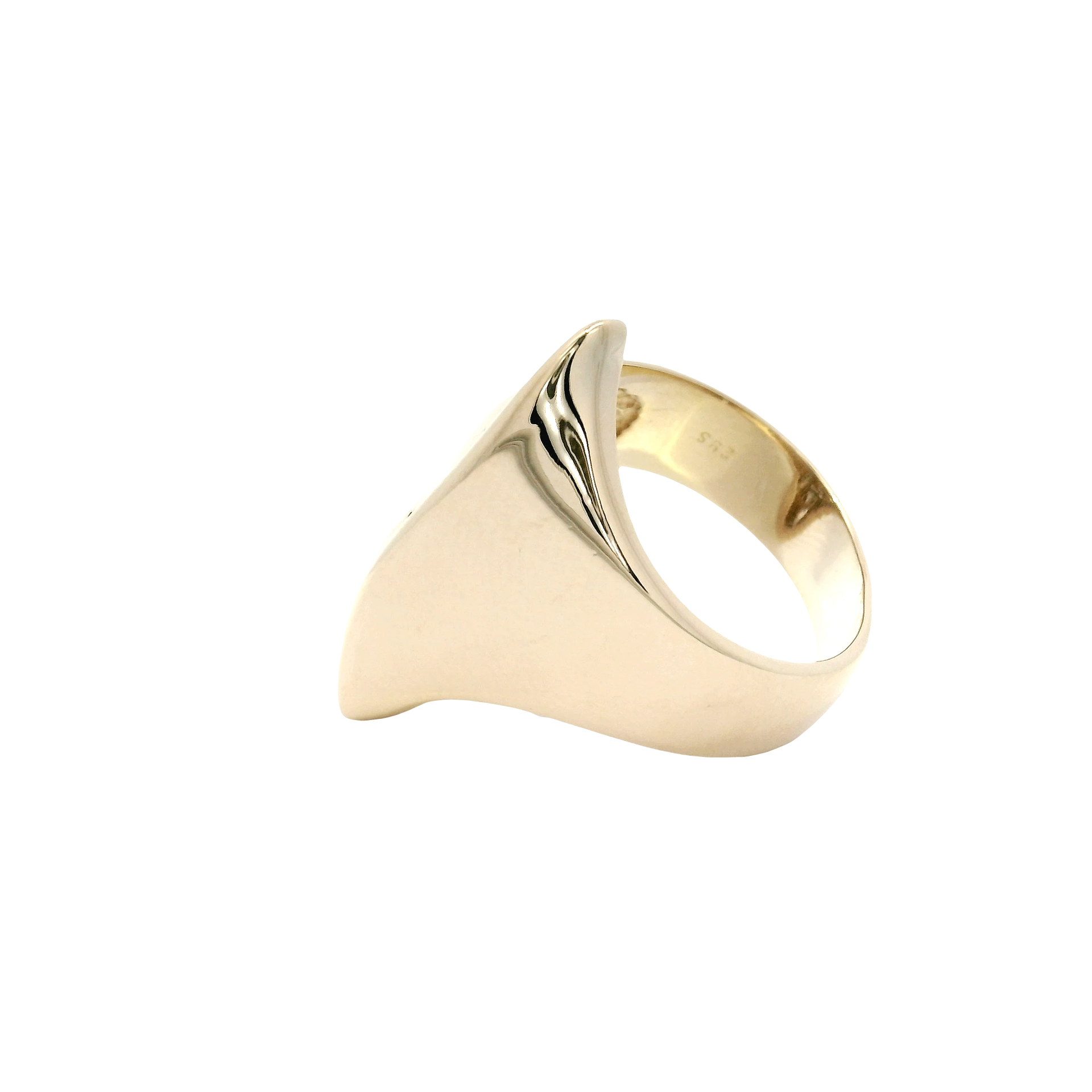 Contemporary Bypass Swirl Style Natural Diamond Estate Ring in 14K Yellow Gold