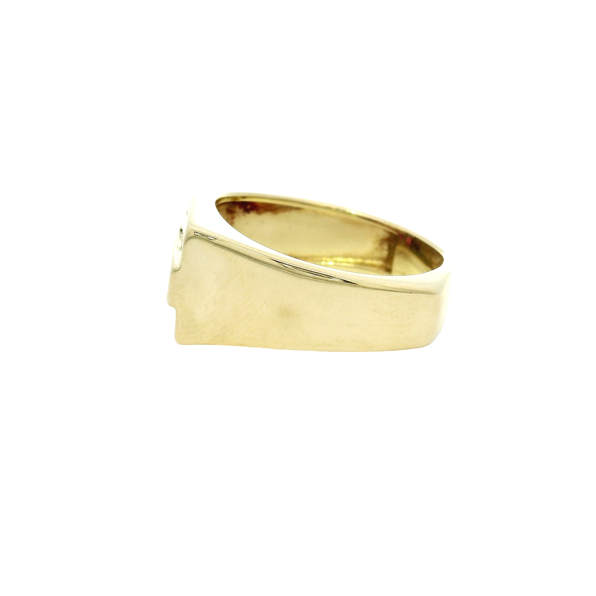 Men's Ruby & Diamond Ring in 18K Yellow Gold Euro Shank