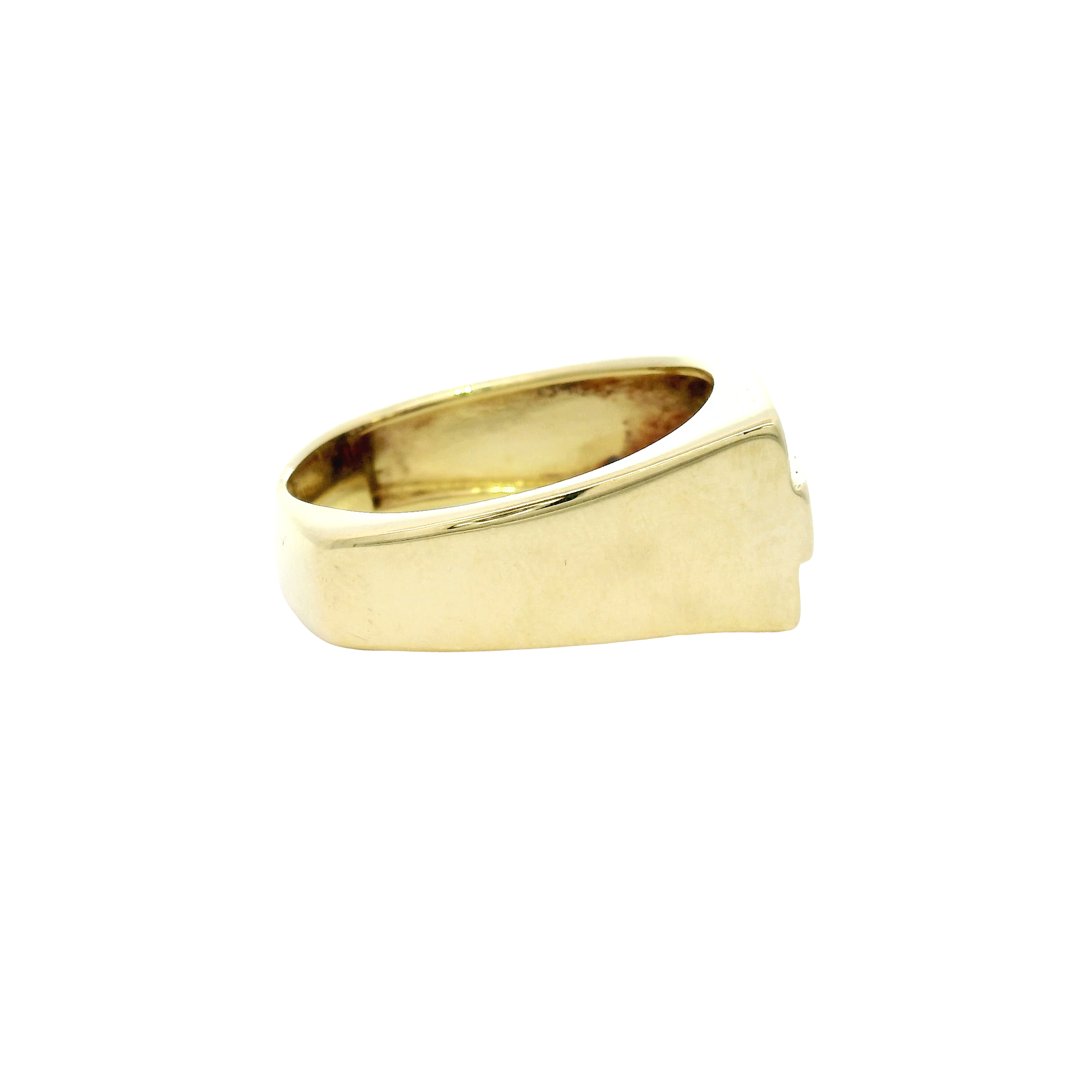 Men's Ruby & Diamond Ring in 18K Yellow Gold Euro Shank