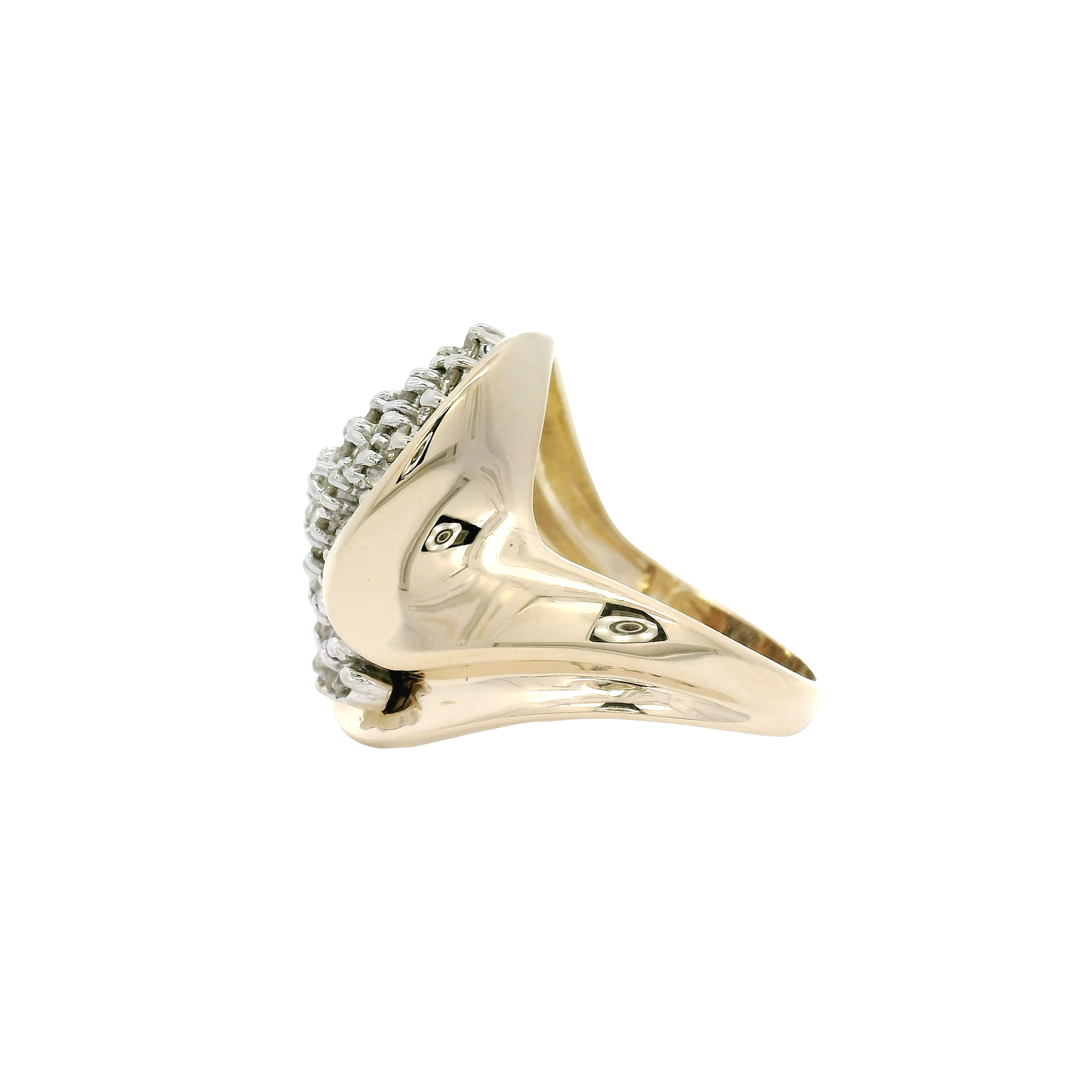 Natural Diamond Swirl Estate Ring in 14K Yellow Gold
